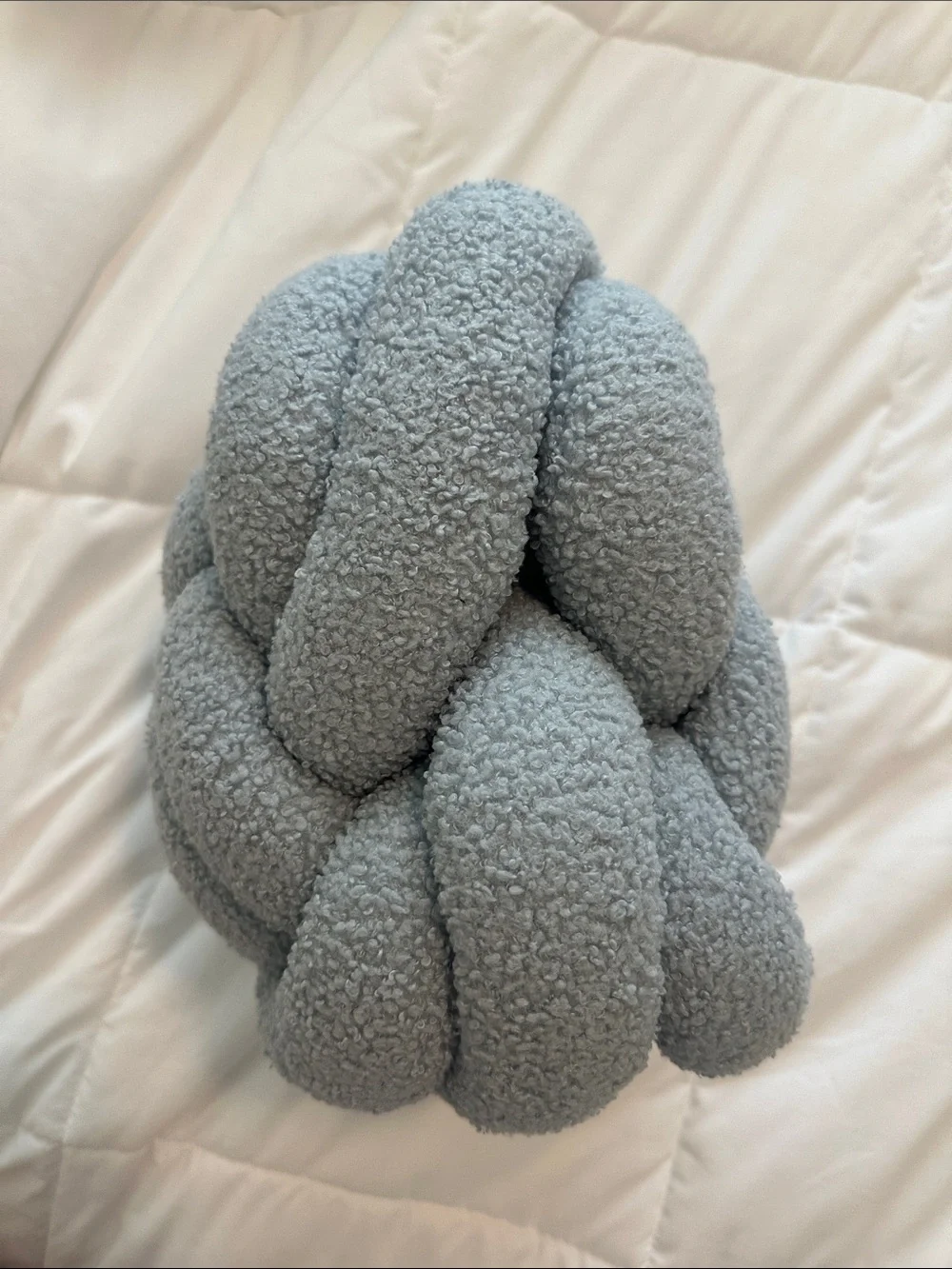 Chunky Knot Throw Pillow in Light Blue